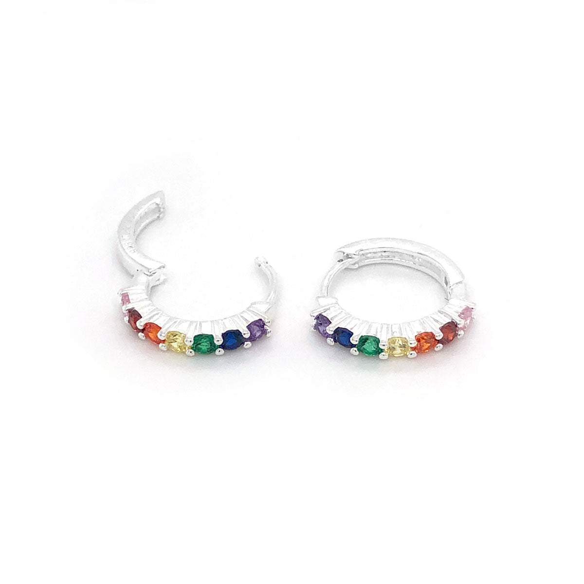 MEDIUM Rainbow Hoops (silver and gold) – STRENDING
